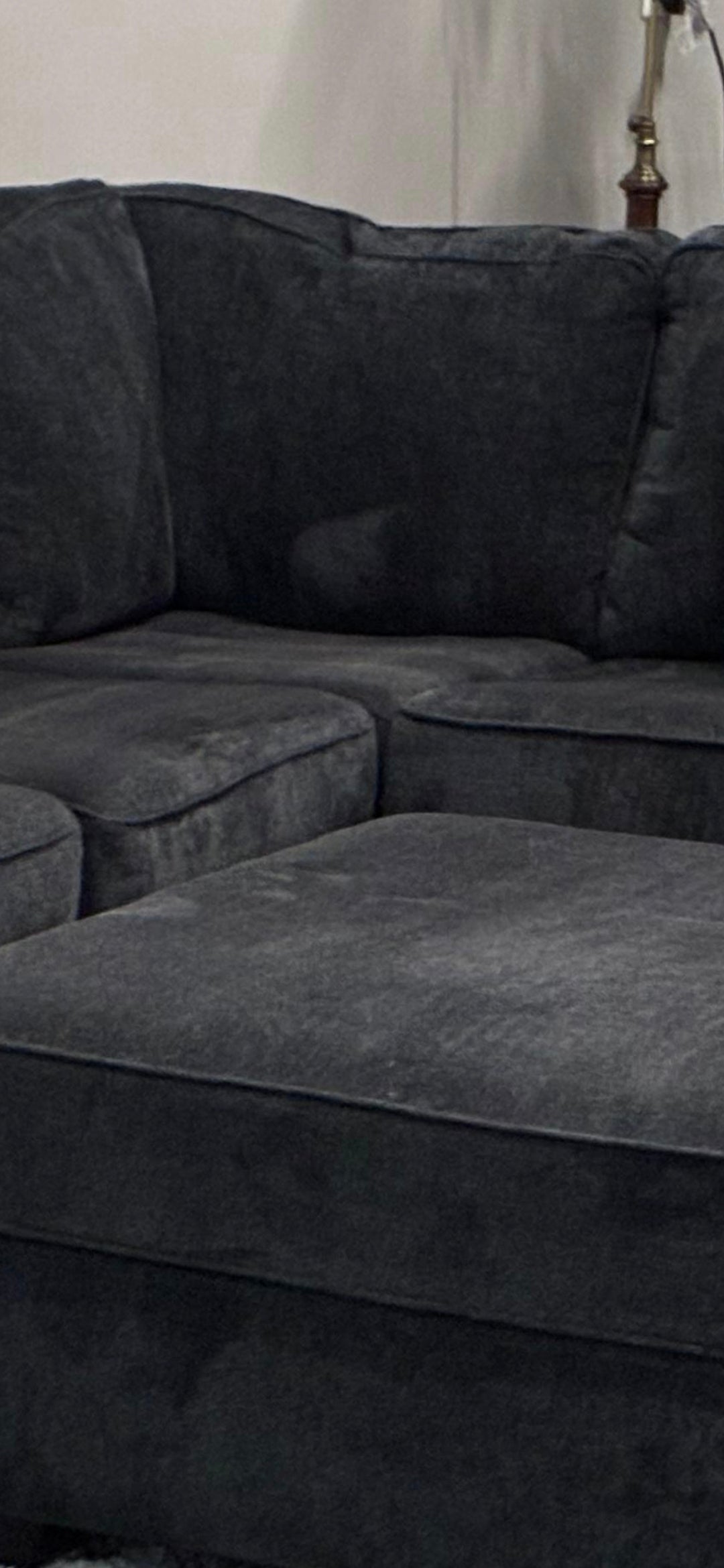 Modern Charcoal U-Shape Sectional with Ottoman