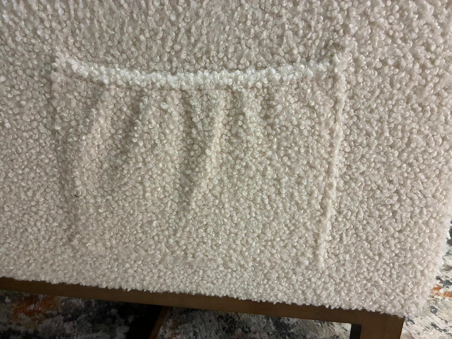 Modern Bouclé Rocking Chair – Walnut Base | Soft & Stylish