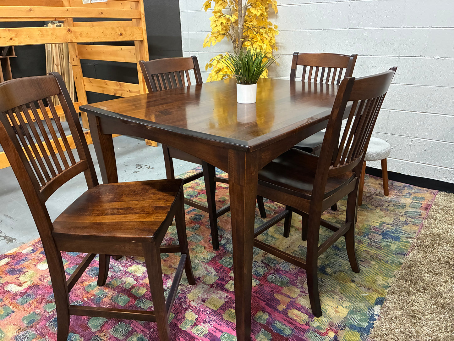 Oakwood Industries Solid Wood Dining Set – Table + 4 Chairs (Made in USA)