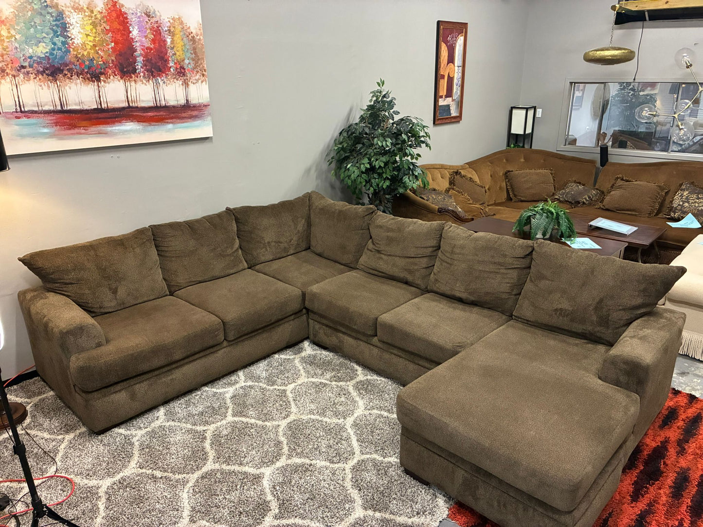 Chocolate Brown Sectional Sofa with Chaise – Comfortable & Spacious