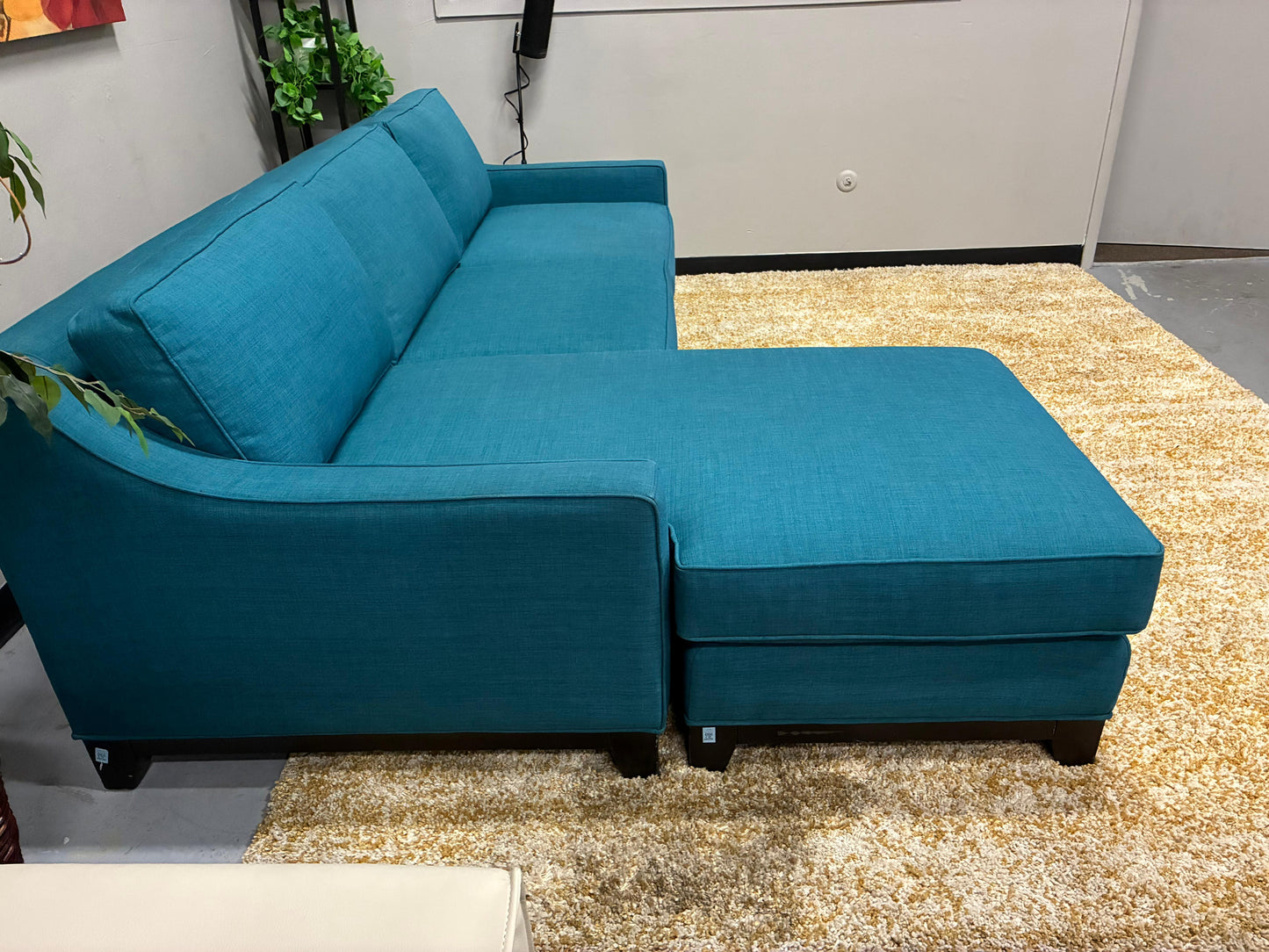 šµ Jonathan Louis Teal Sectional Sofa with Chaise