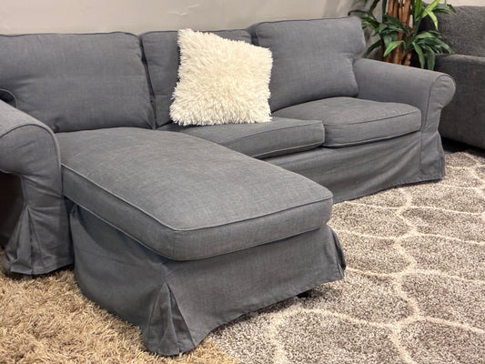 🩶 IKEA Ektorp Chaise Sectional – Washable Covers | Clean & Cozy