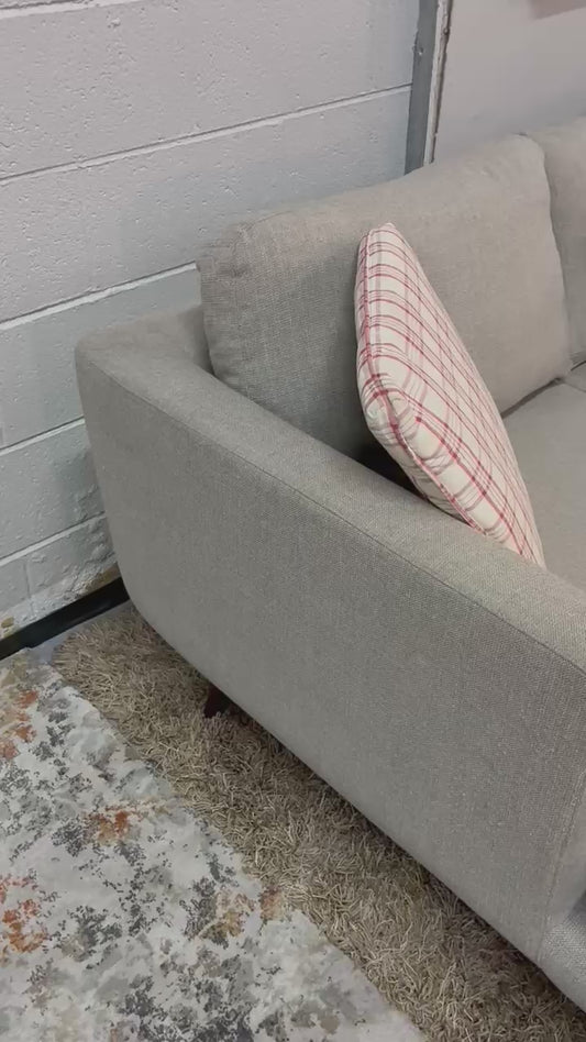Mid-Century Modern Sectional Chaise + Matching Storage Ottoman Set