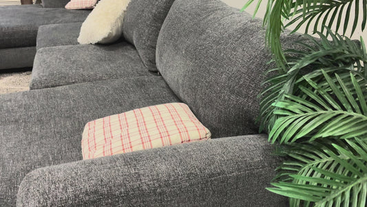 🩶 Modern Charcoal U-Shape Sectional + Ottoman