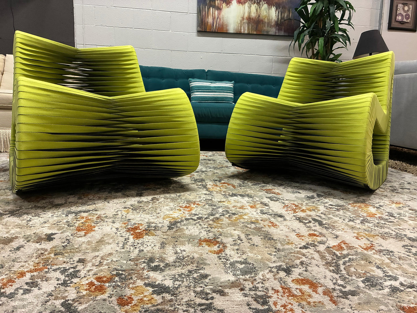 Pair of Modern Rope-Style Sculptural Chairs