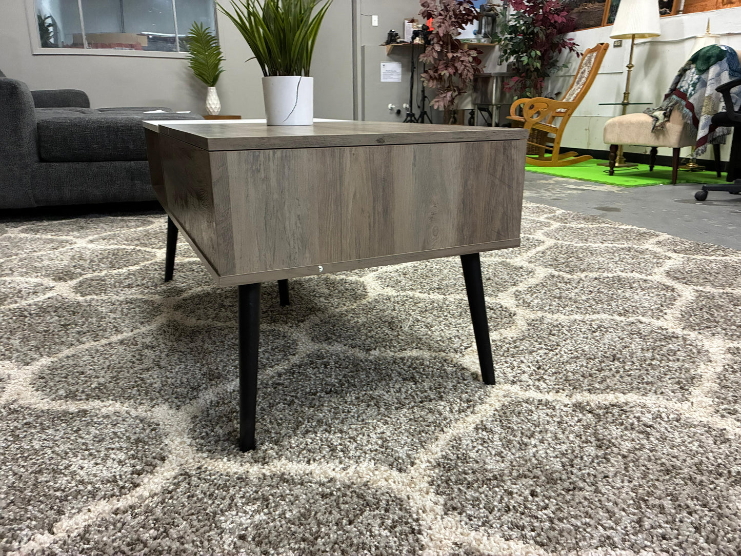 🤎 Modern Coffee Table w/ Storage + Faux Marble Top | Clean & Stylish