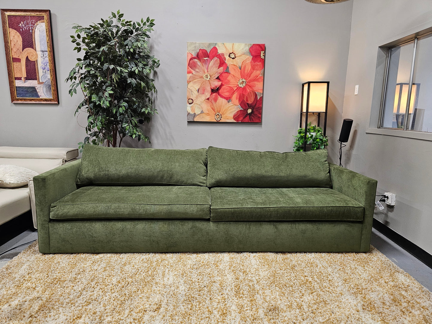 West Elm Olive Green Sofa