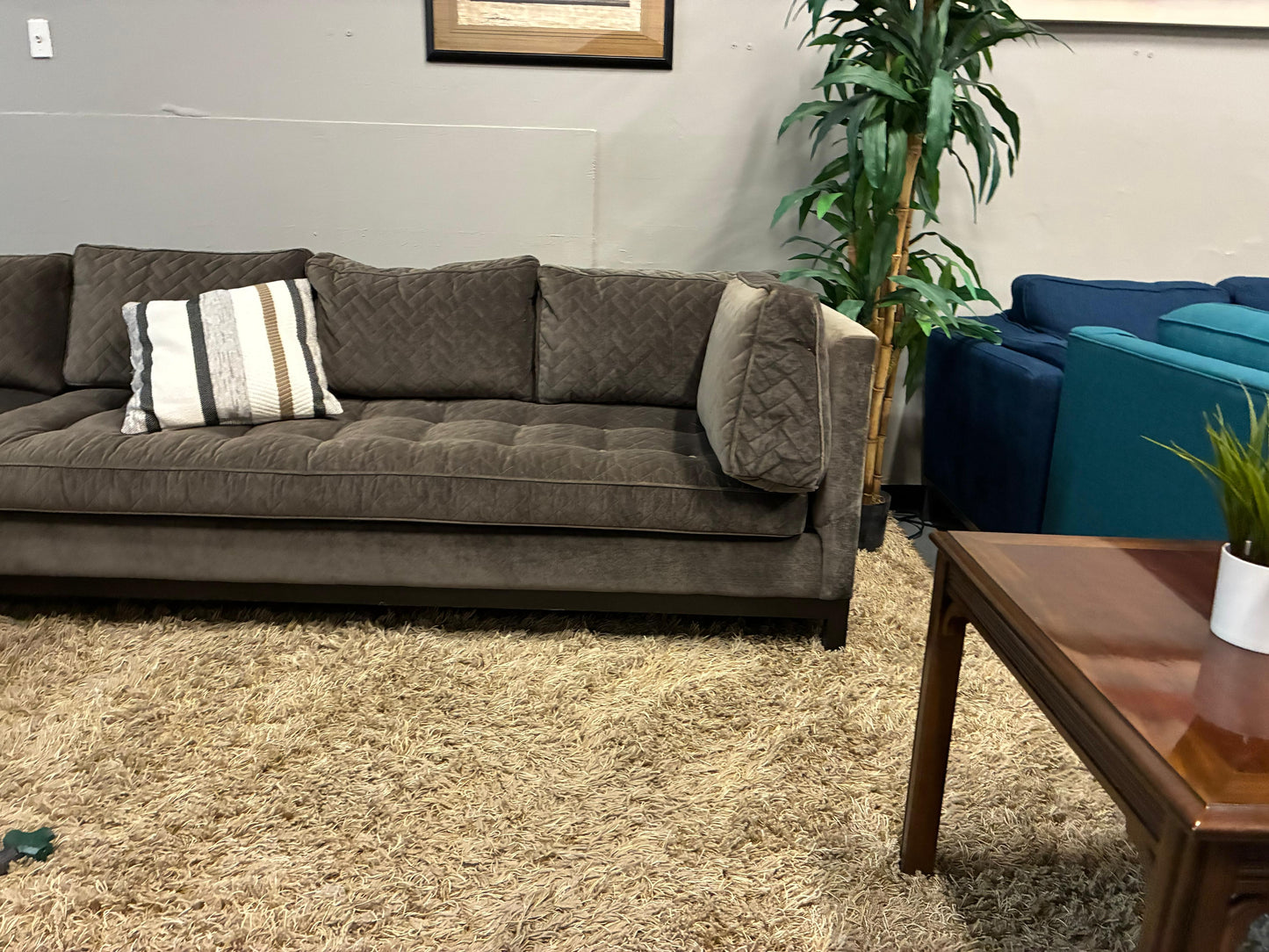 “Mid-Century Modern Velvet Sectional- US MADE