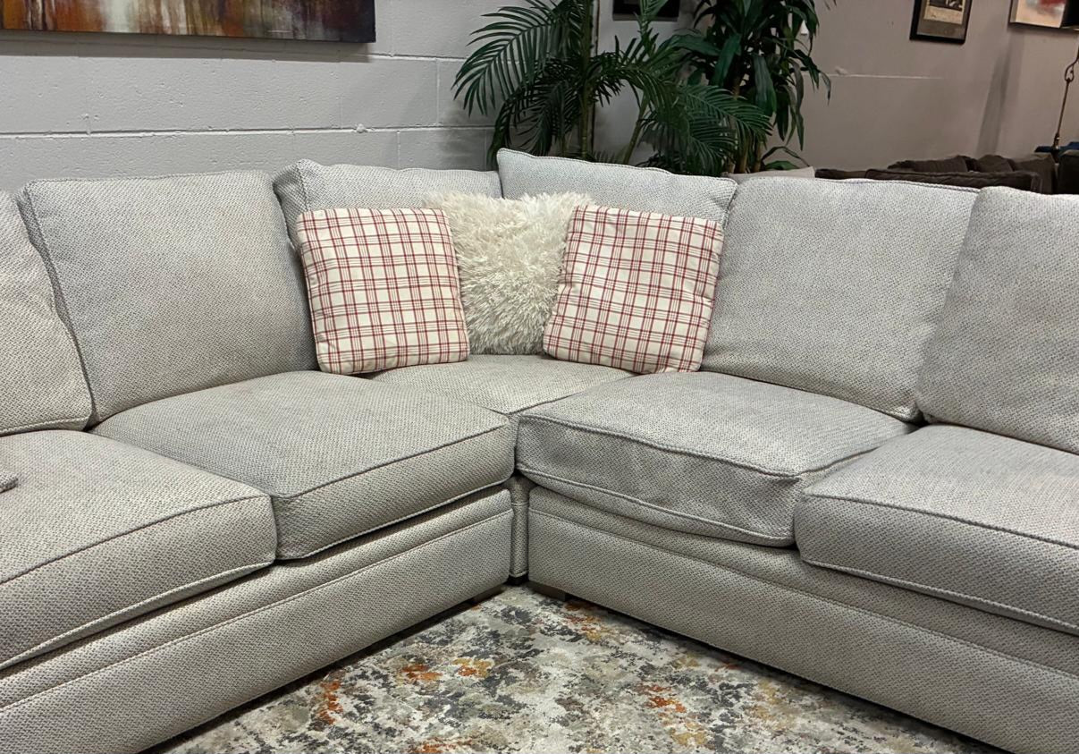 Camden Collection Beige Sectional – Rolled Arms | Made in USA