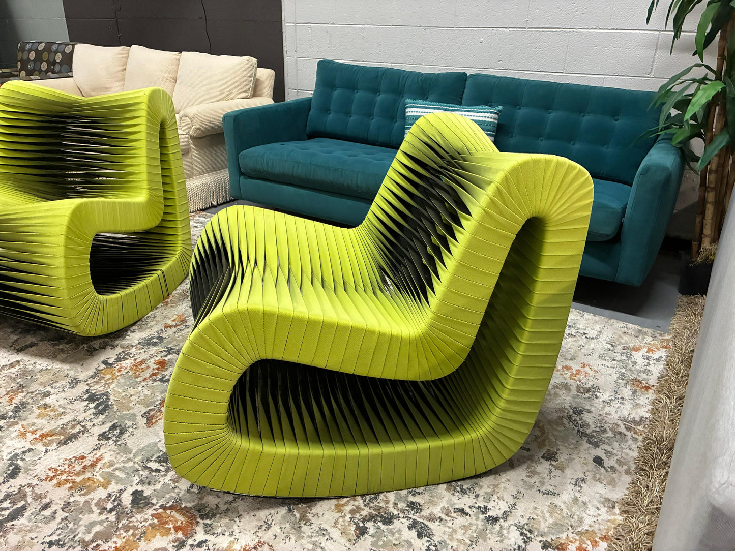 Pair of Modern Rope-Style Sculptural Chairs