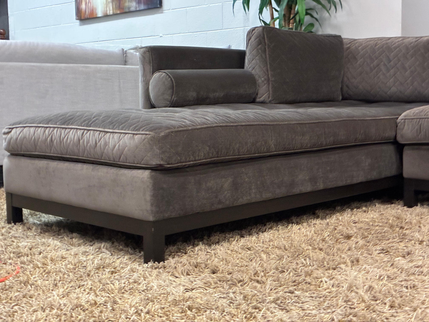 “Mid-Century Modern Velvet Sectional- US MADE