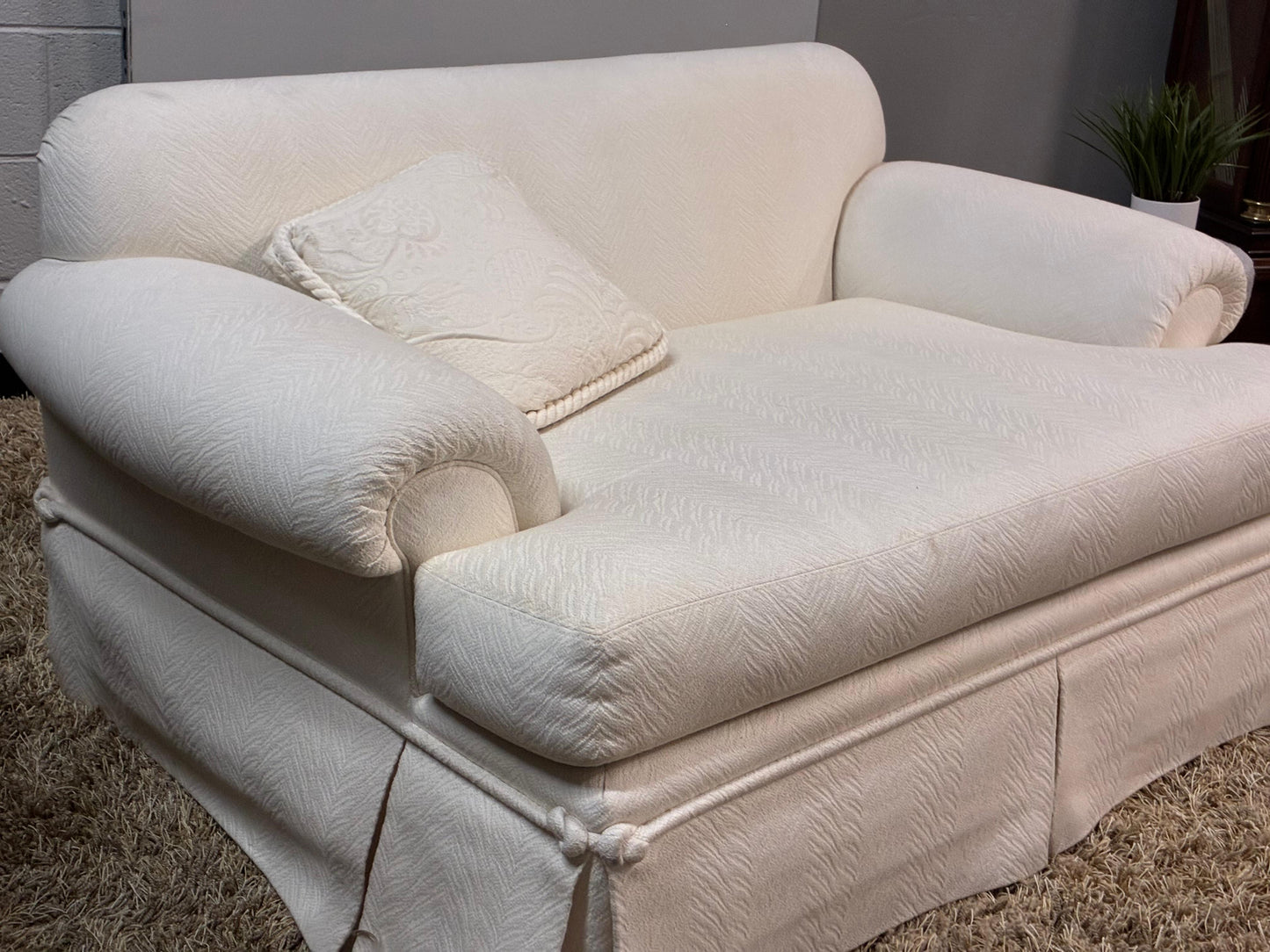Hooker Designer Loveseats – Cream Fabric (Pair) USA MADE