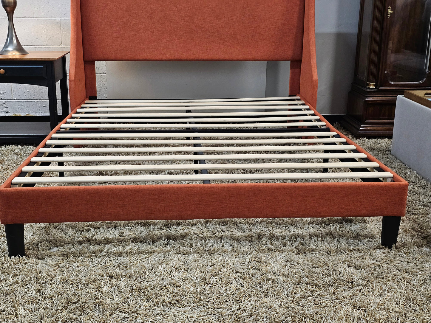 Modern Upholstered Bed – Burnt Orange