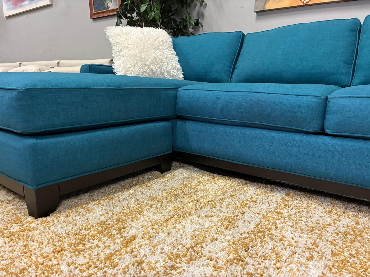 🔵 Jonathan Louis Teal Sectional Sofa with Chaise