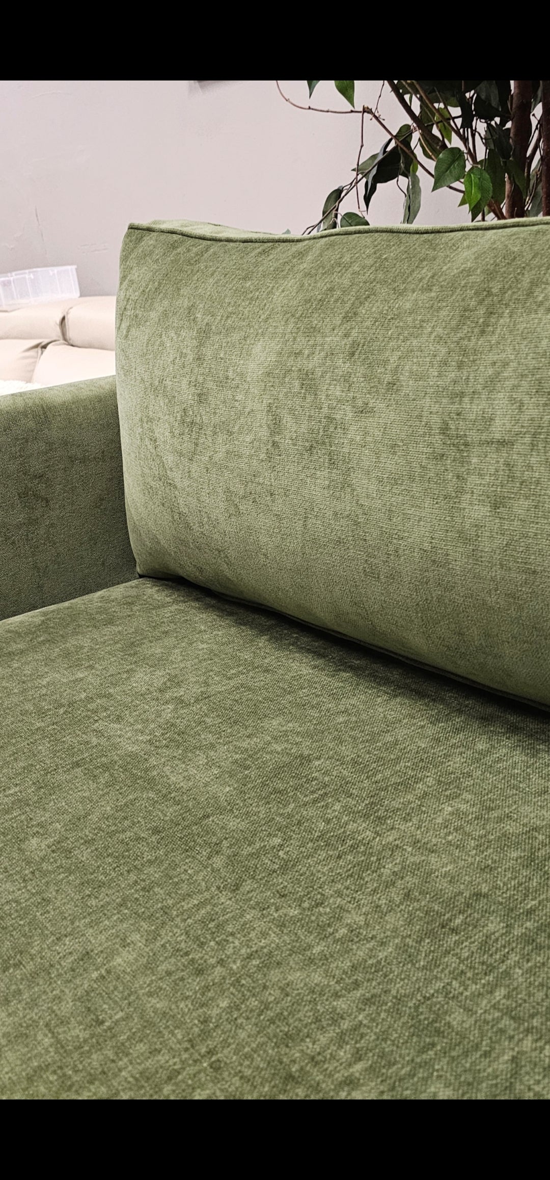 West Elm Olive Green Sofa