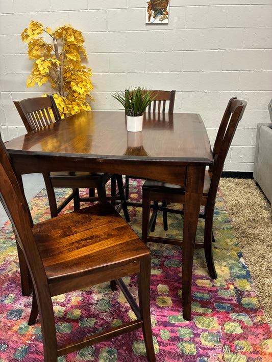 Oakwood Industries Solid Wood Dining Set – Table + 4 Chairs (Made in USA)