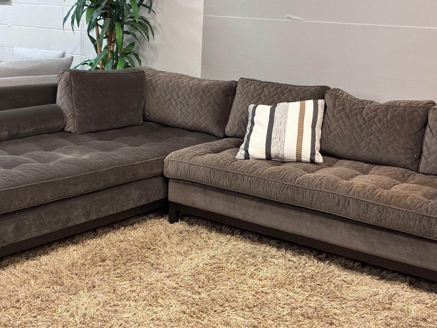 “Mid-Century Modern Velvet Sectional- US MADE