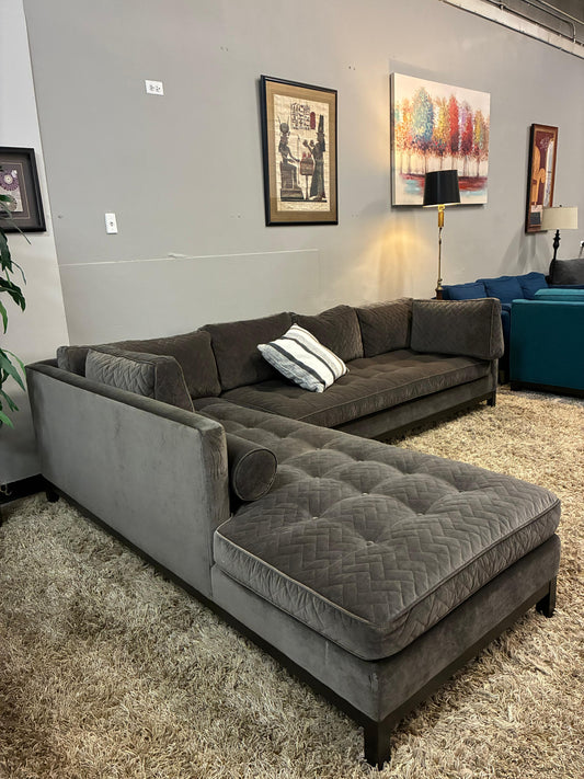“Mid-Century Modern Velvet Sectional- US MADE