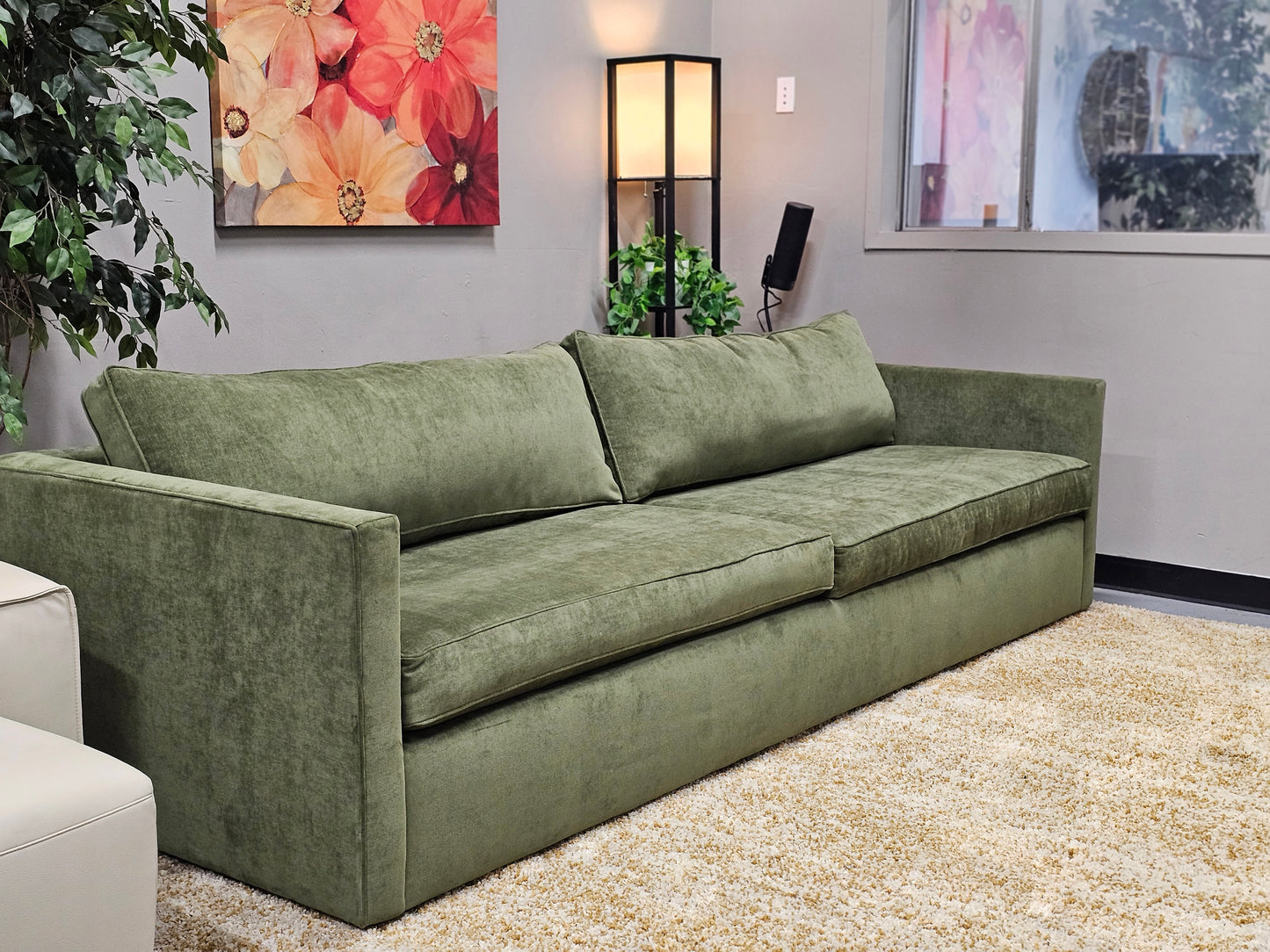 West Elm Olive Green Sofa