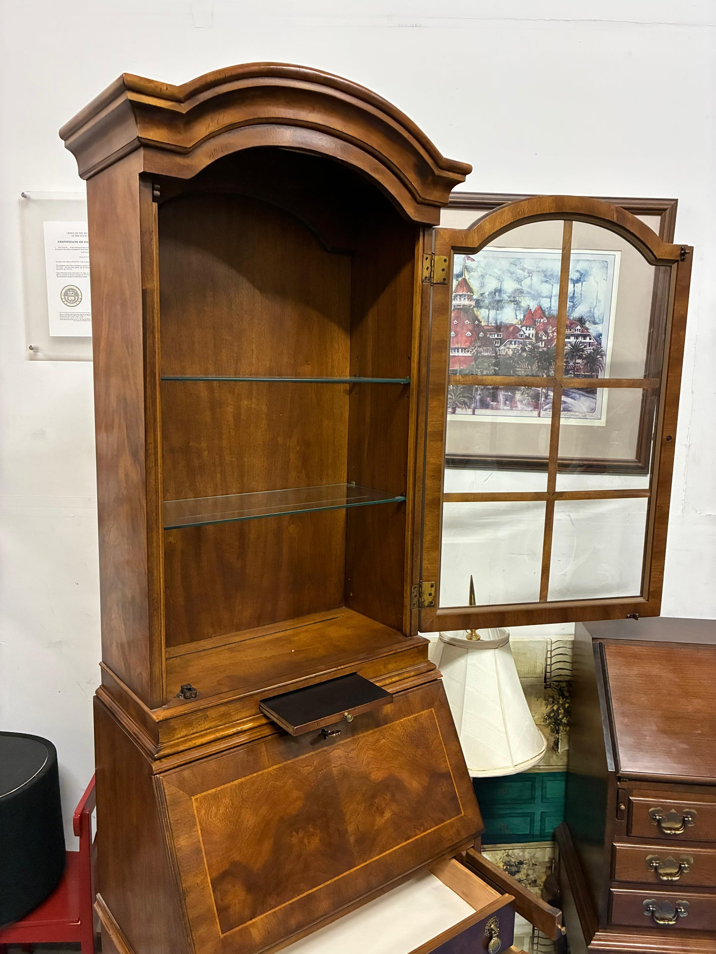 Drexel Heritage Illuminated Secretary Desk & Hutch – Et Cetera Collection