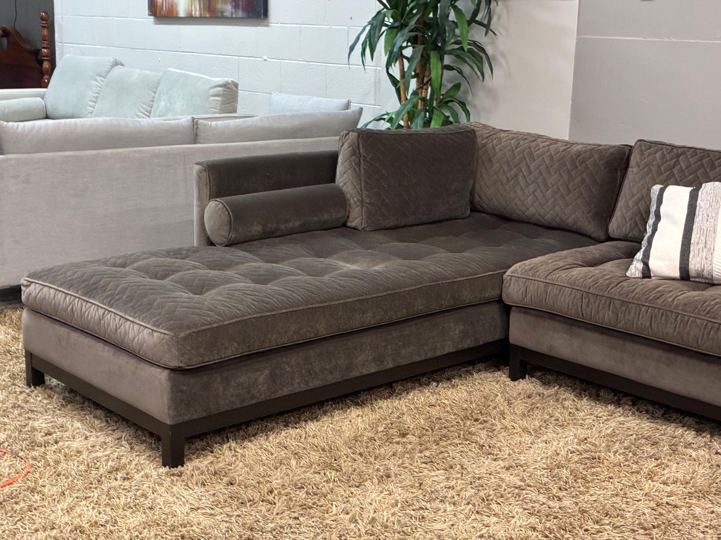 “Mid-Century Modern Velvet Sectional- US MADE