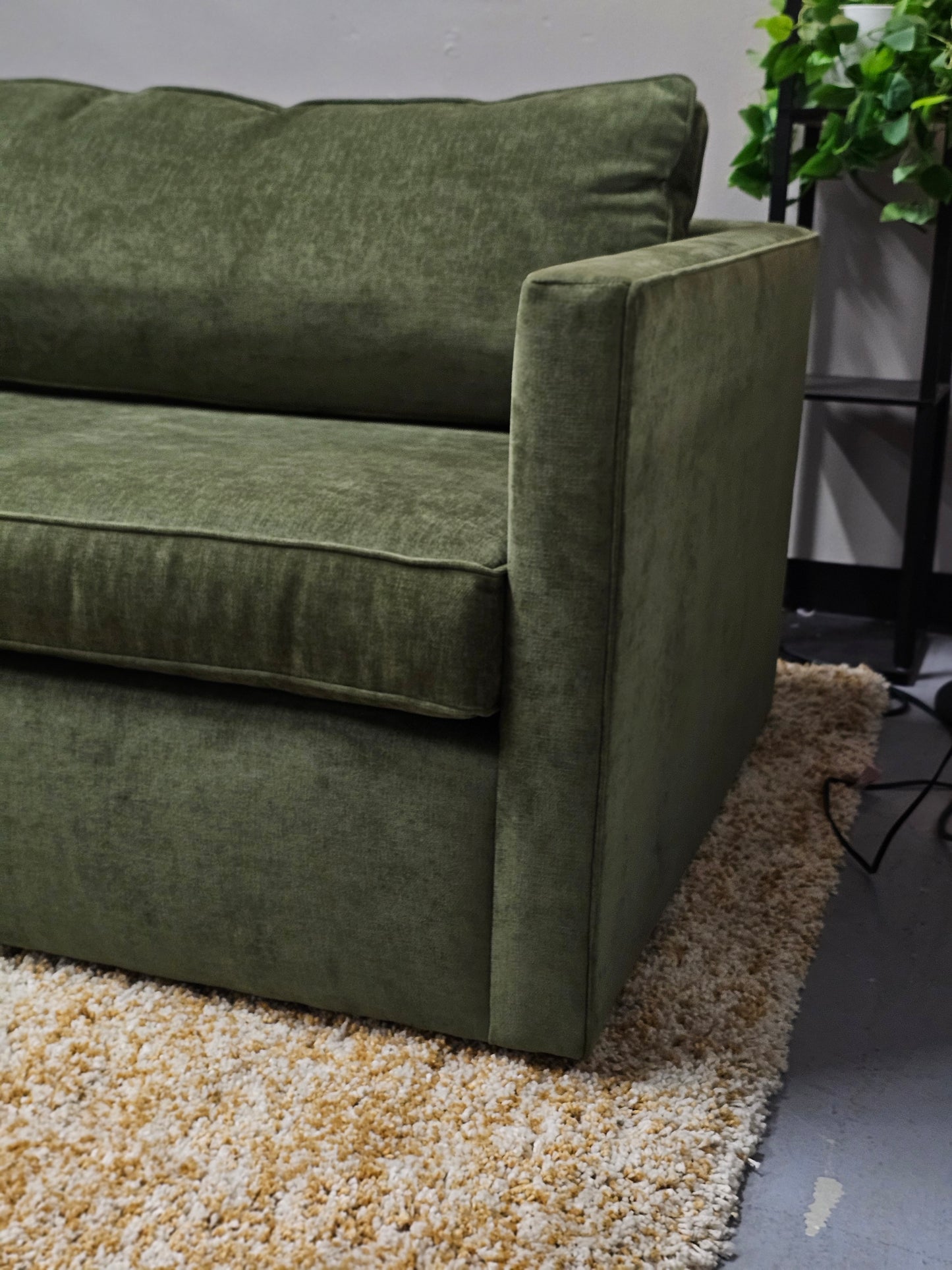 West Elm Olive Green Sofa